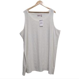 LOGO Layers By Lori Goldstein Eyelet Tank Top Amari Style White Size 3X